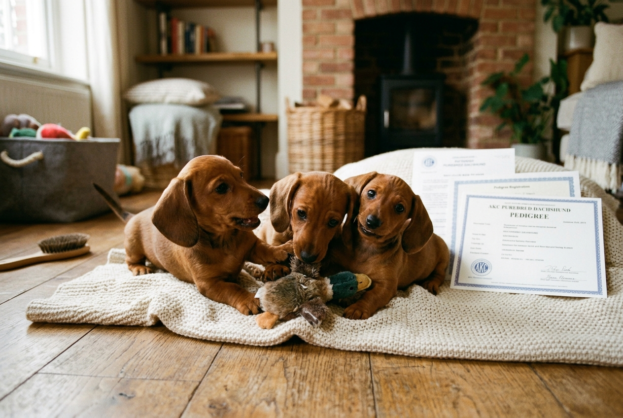 Bassottina con pedigree e microchip